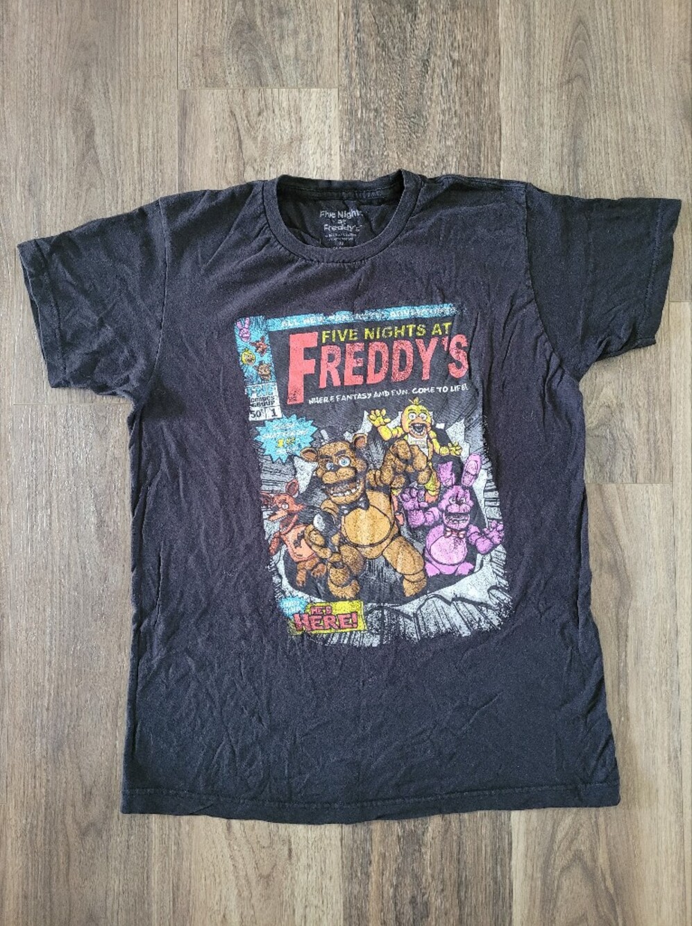 Five Nights at Freddy's Black Graphic Tee Men M